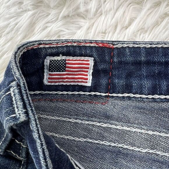 True Religion‎ Becky Women's Jeans Denim Flap Pocket White Boot Cut size 27 USA - Picture 12 of 16